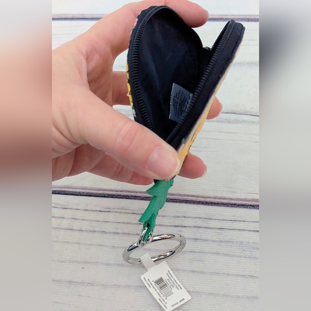 🍍NWT Vera Bradley Pineapple Toucan Party Bag Charm Zip Coin Pouch🍍 - Picture 3 of 4